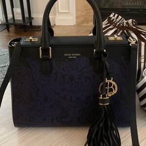 Henri Bendel Black and Purple Satchel